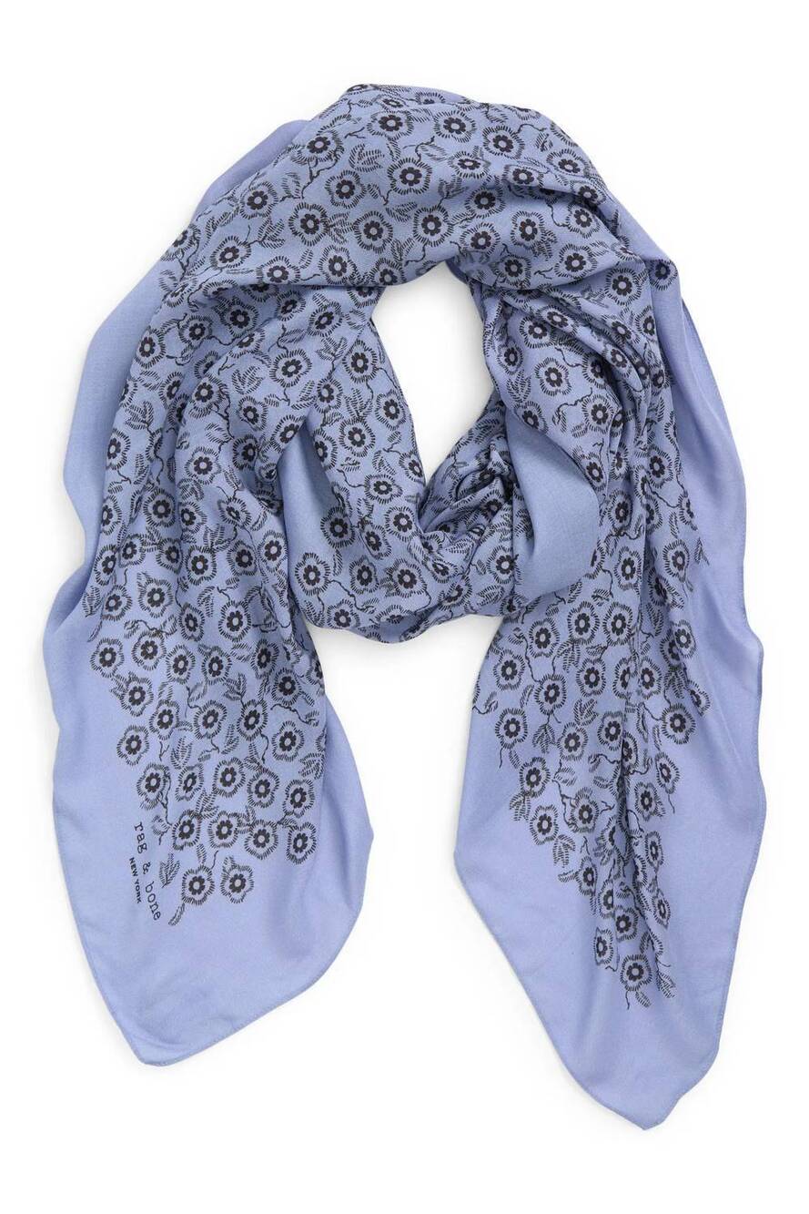NEW RAG & BONE women's mel scarf in blue floral